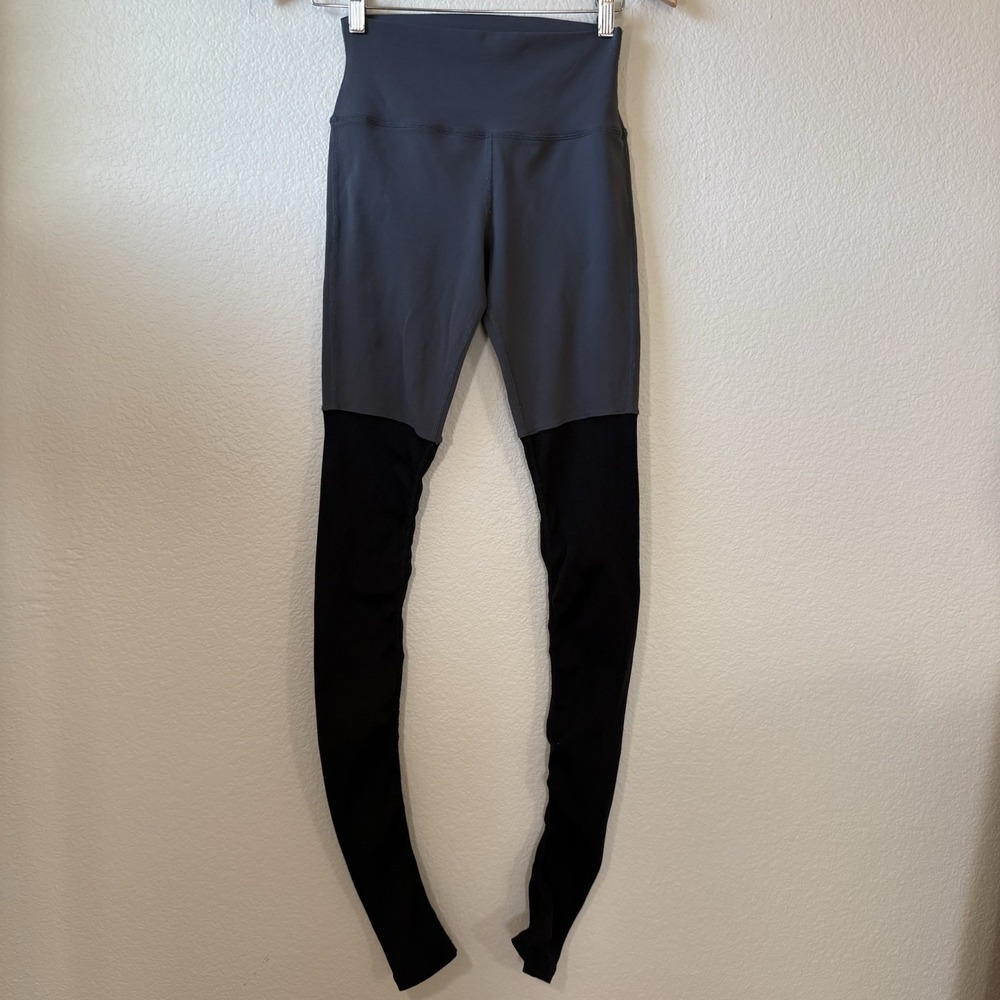 Alo Yoga High Waisted Colorblock Leggings Gray Black Womens Size S